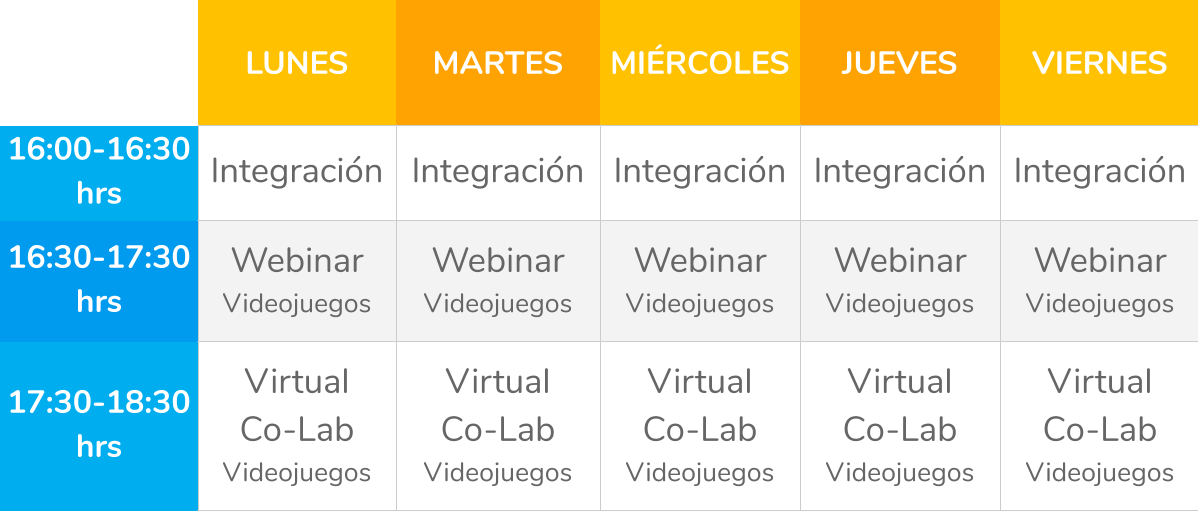 Horario Summer julio 2020 vespertino mobile